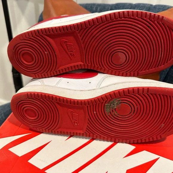 Nike Court Vision Low Mens Shoes Size 7.5 White Red - Picture 5 of 6